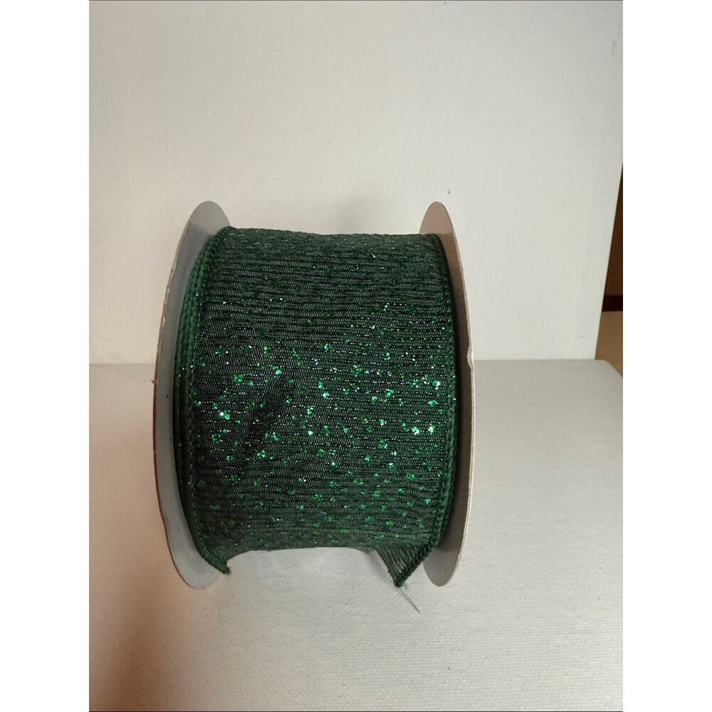 Green Decorative Holiday Ribbon - Picture 2 of 4